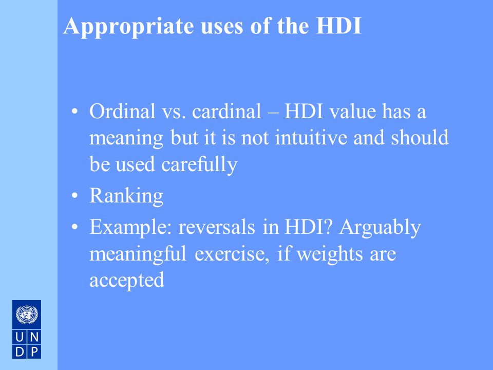 Appropriate uses of the HDI