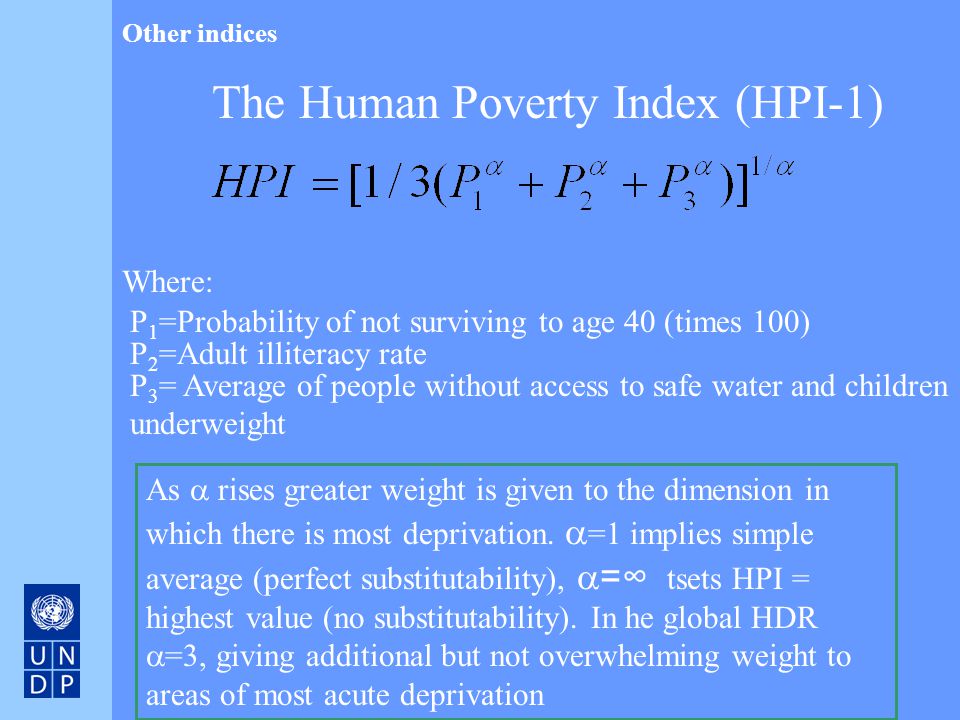 The Human Poverty Index (HPI-1)
