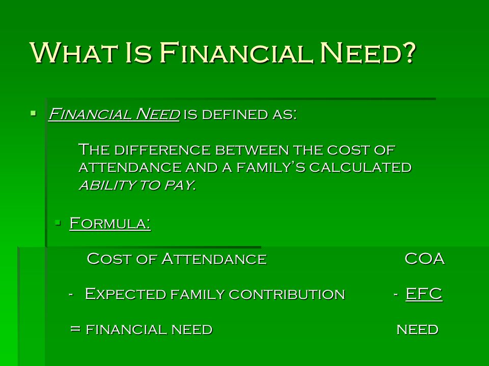 What Is Financial Need