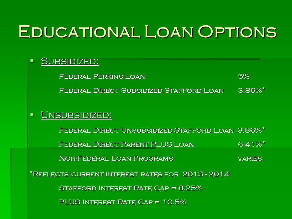 Educational Loan Options