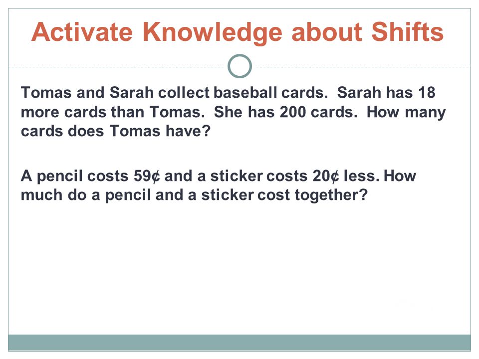 Activate Knowledge about Shifts