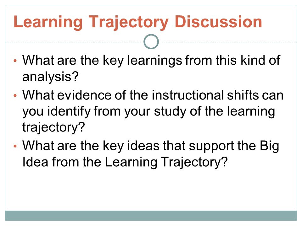 Learning Trajectory Discussion
