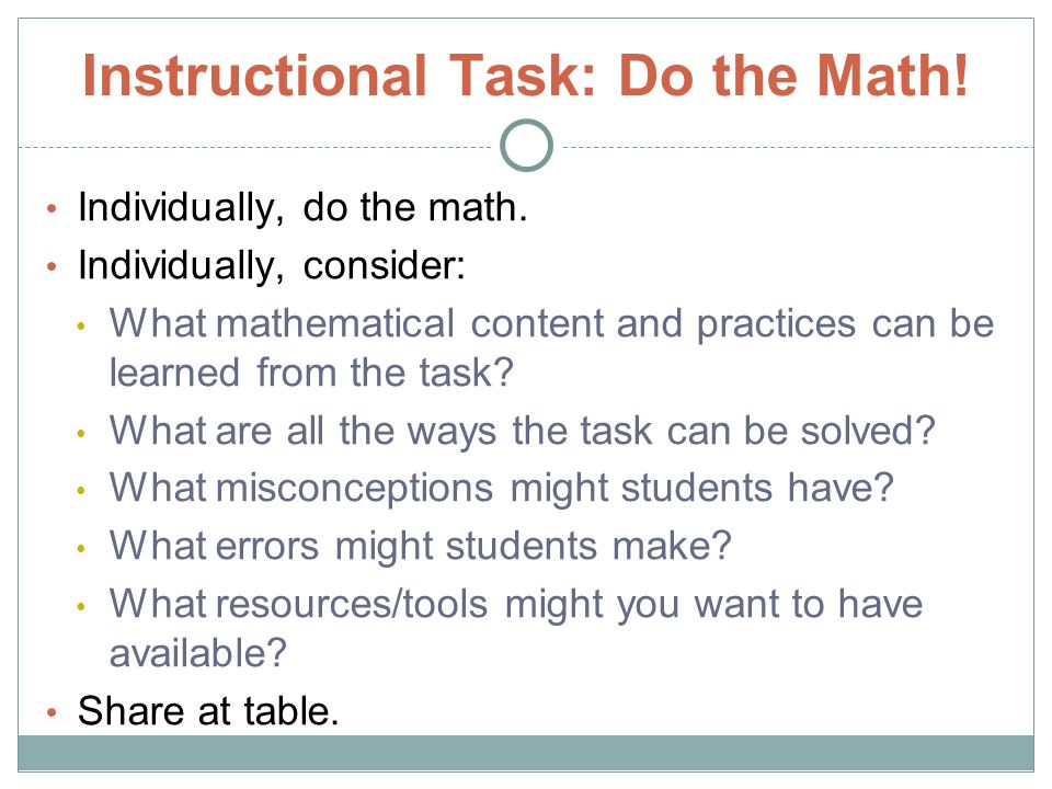 Instructional Task: Do the Math!