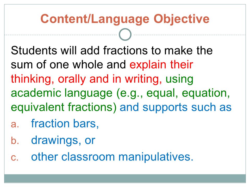 Content/Language Objective