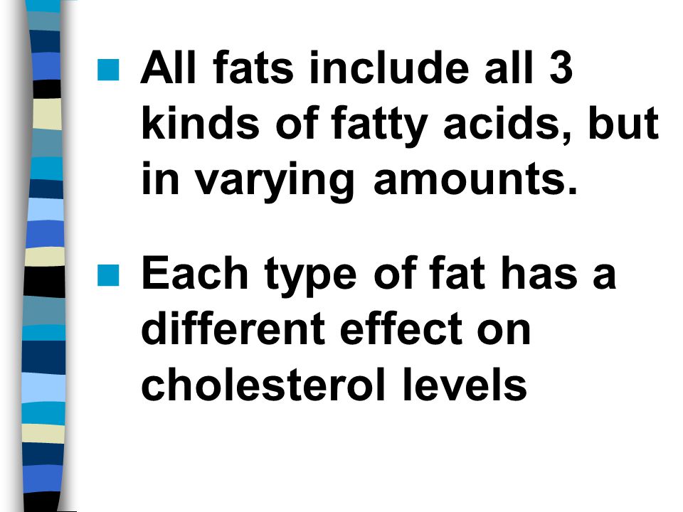 All fats include all 3 kinds of fatty acids, but in varying amounts.