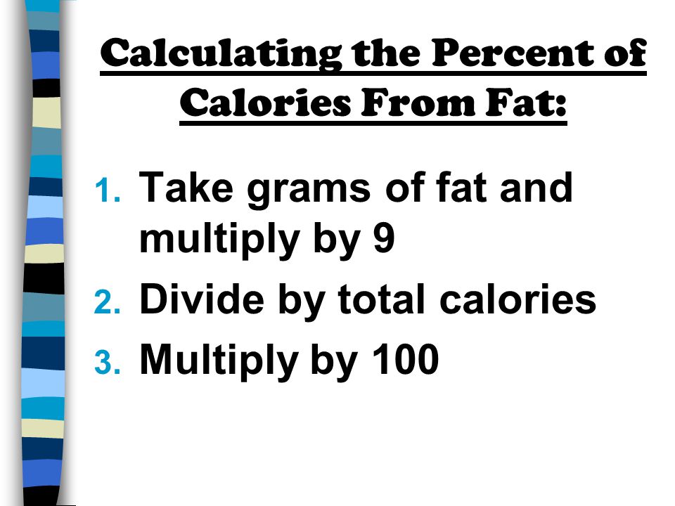 Calculating the Percent of Calories From Fat: