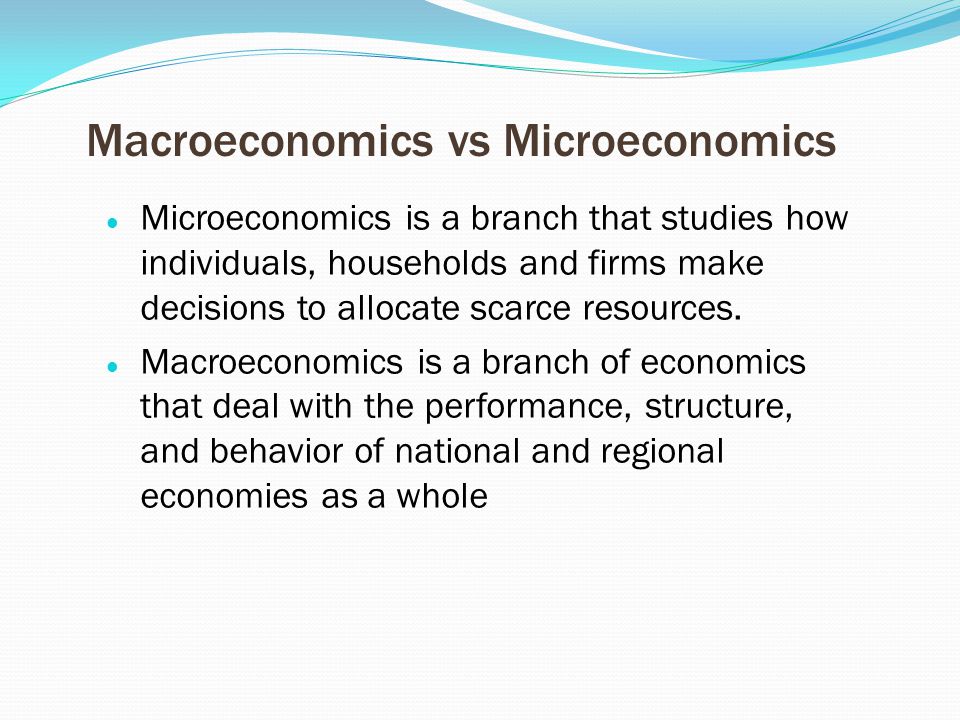 Macroeconomics vs Microeconomics