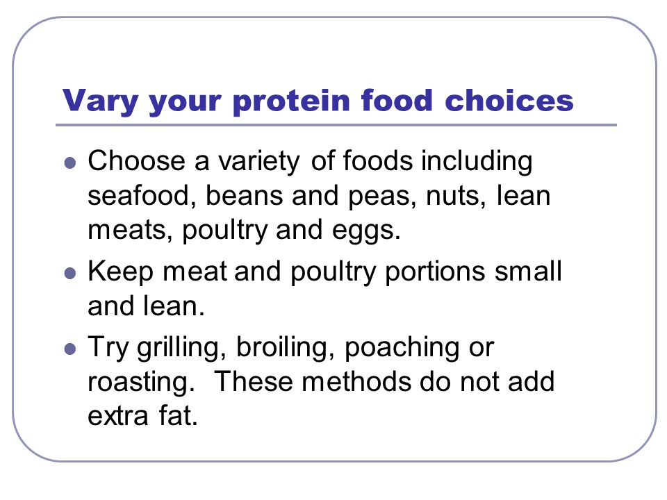 Vary your protein food choices