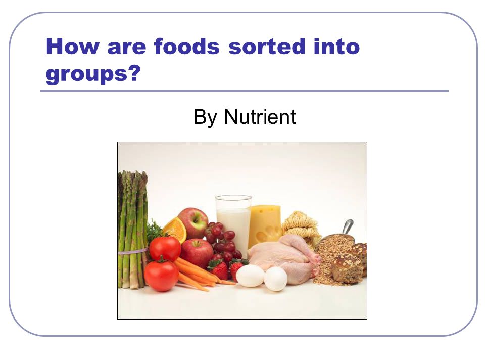 How are foods sorted into groups