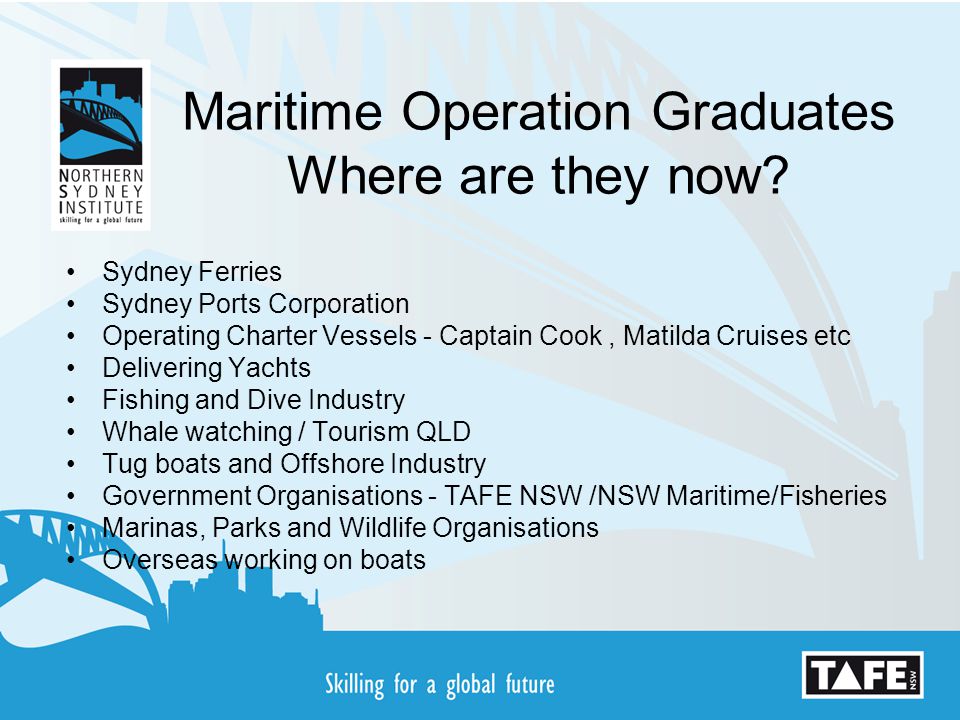 Maritime Operation Graduates Where are they now