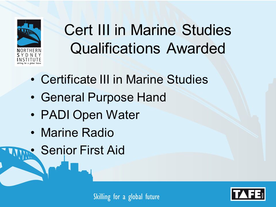 Cert III in Marine Studies Qualifications Awarded