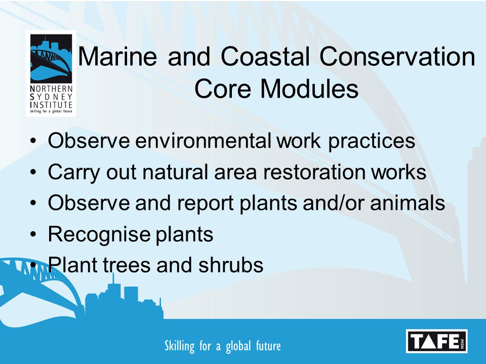 Marine and Coastal Conservation Core Modules