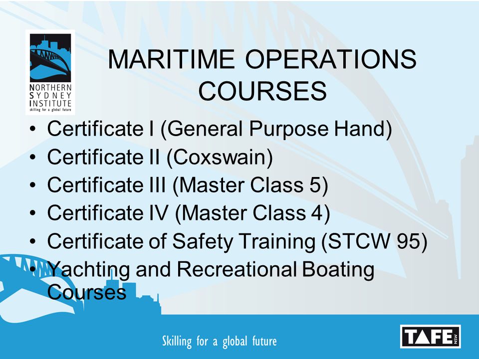 MARITIME OPERATIONS COURSES