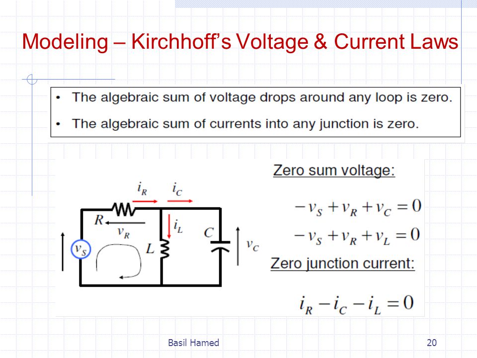 Modeling – Kirchhoff’s Voltage & Current Laws