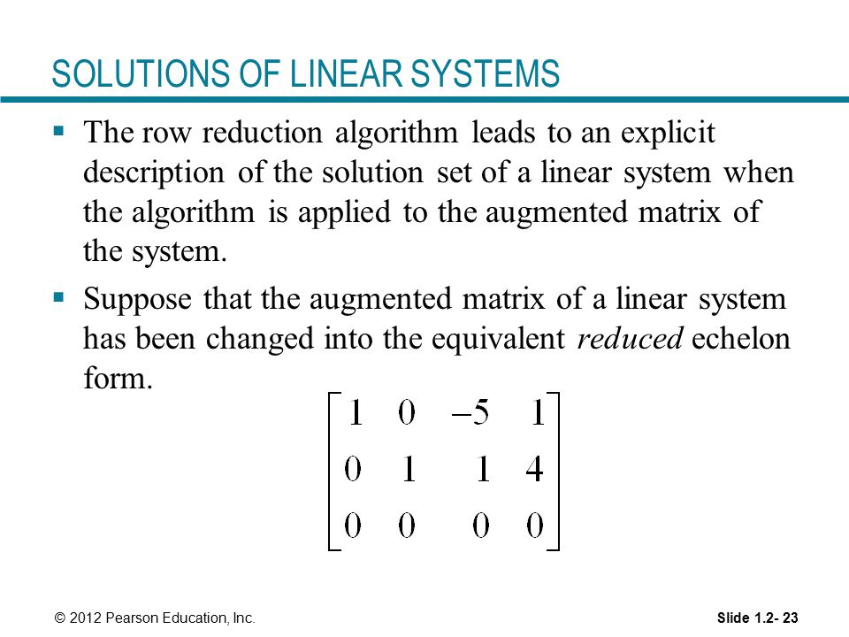 SOLUTIONS OF LINEAR SYSTEMS