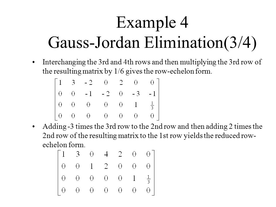 Example 4 Gauss-Jordan Elimination(3/4)