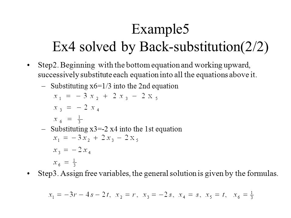 Example5 Ex4 solved by Back-substitution(2/2)