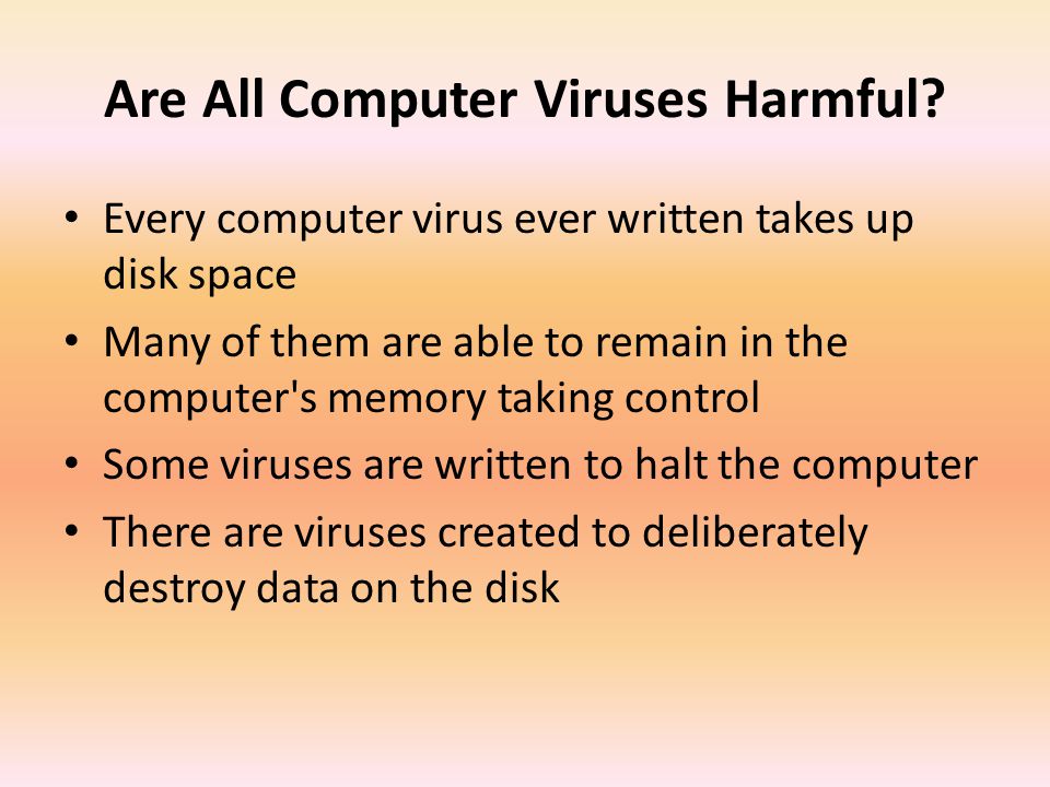Are All Computer Viruses Harmful