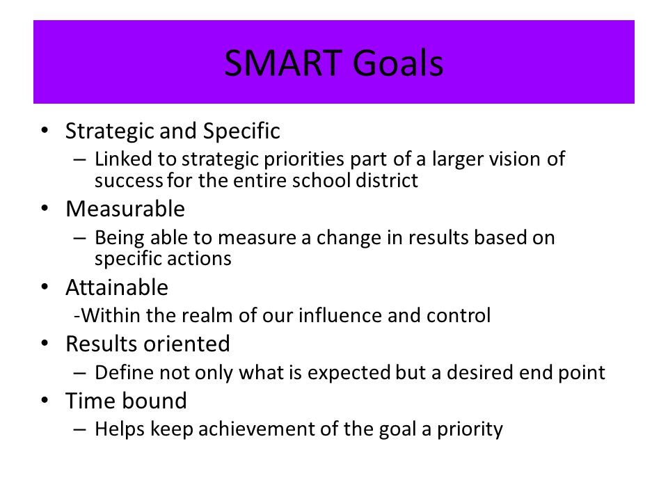 SMART Goals Strategic and Specific Measurable Attainable