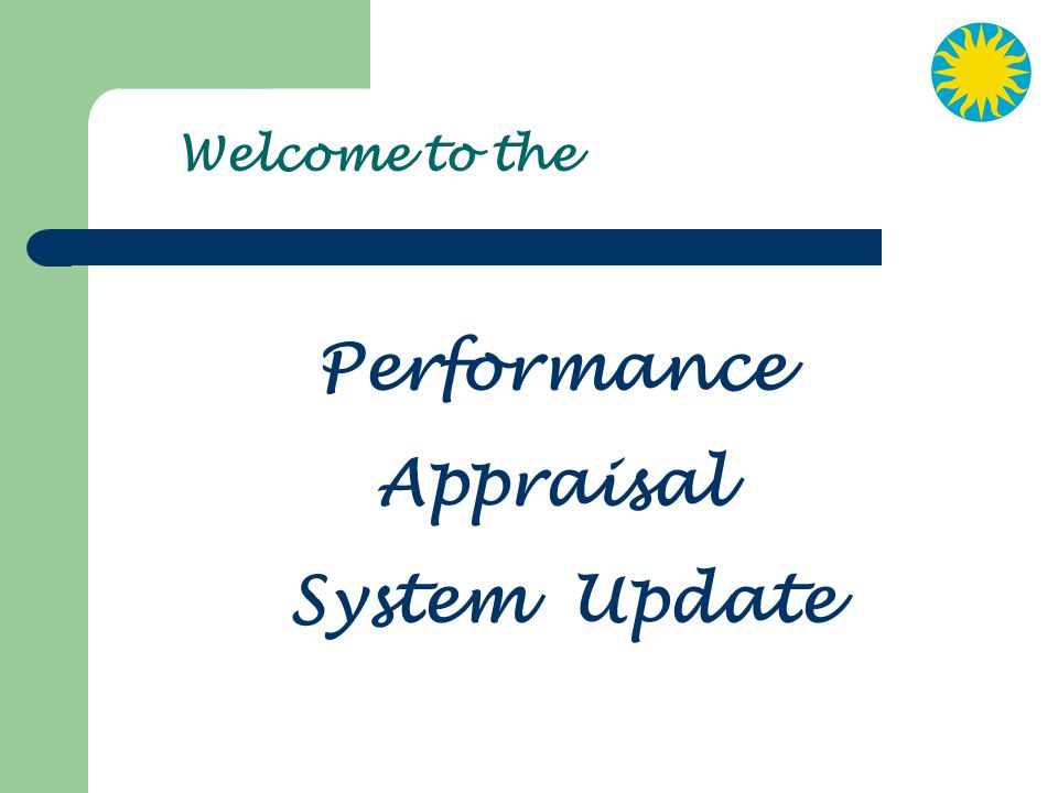 Performance Appraisal System Update
