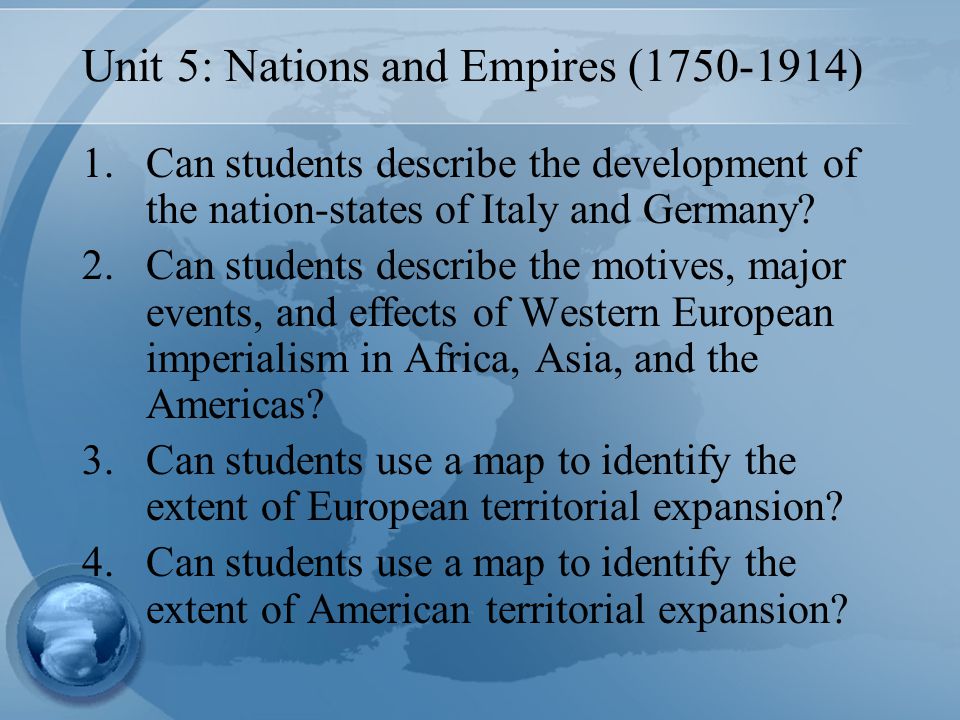 Unit 5: Nations and Empires ( )
