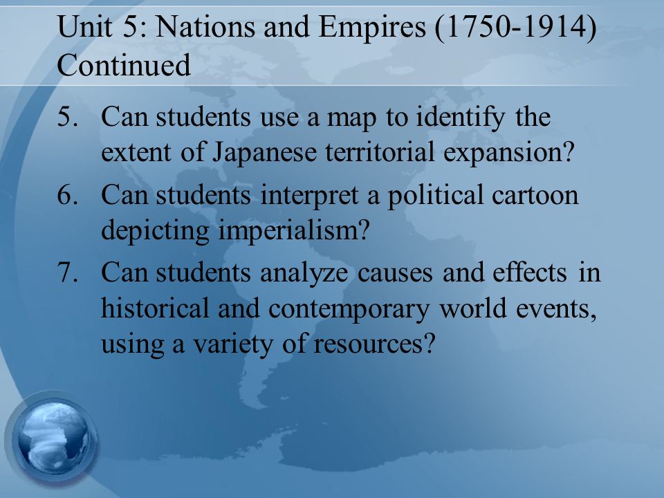 Unit 5: Nations and Empires ( ) Continued