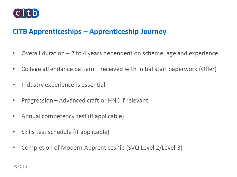 CITB Apprenticeships – Apprenticeship Journey