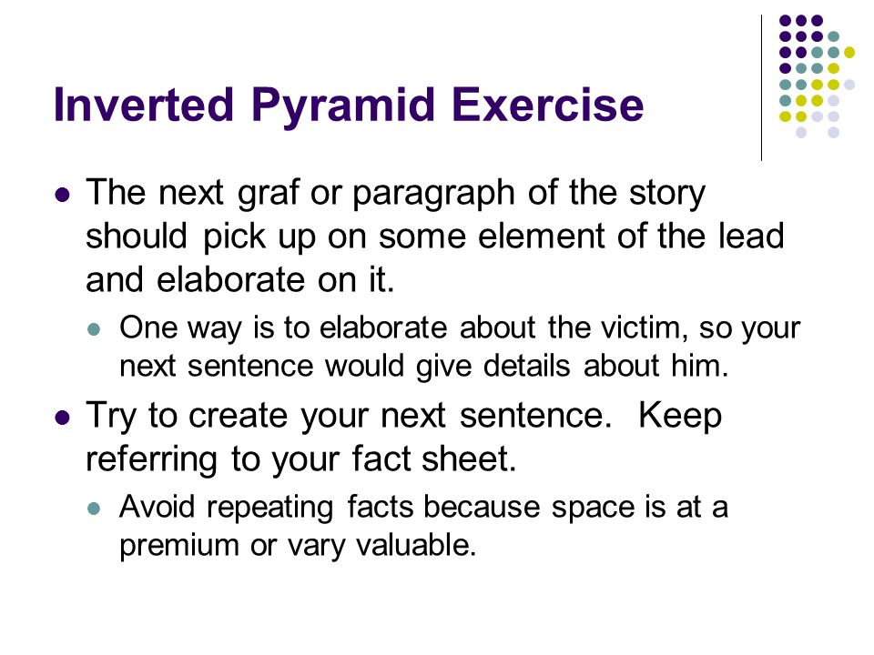 Inverted Pyramid Exercise