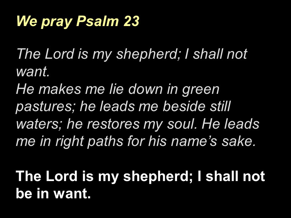 We pray Psalm 23