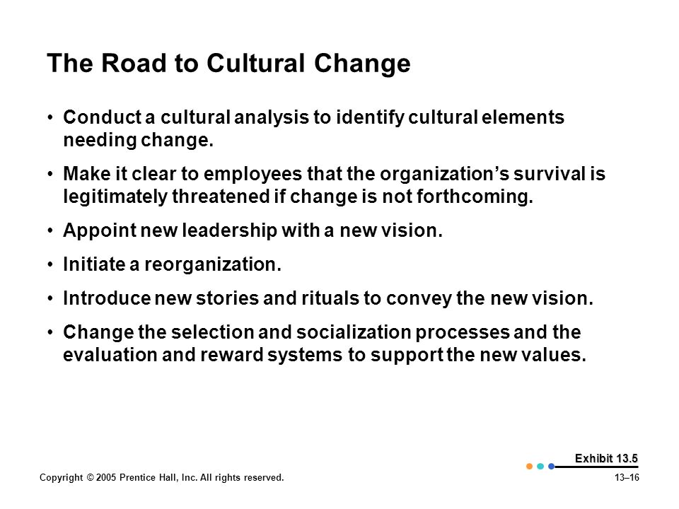 The Road to Cultural Change