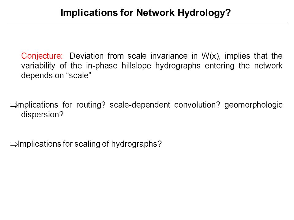 Implications for Network Hydrology