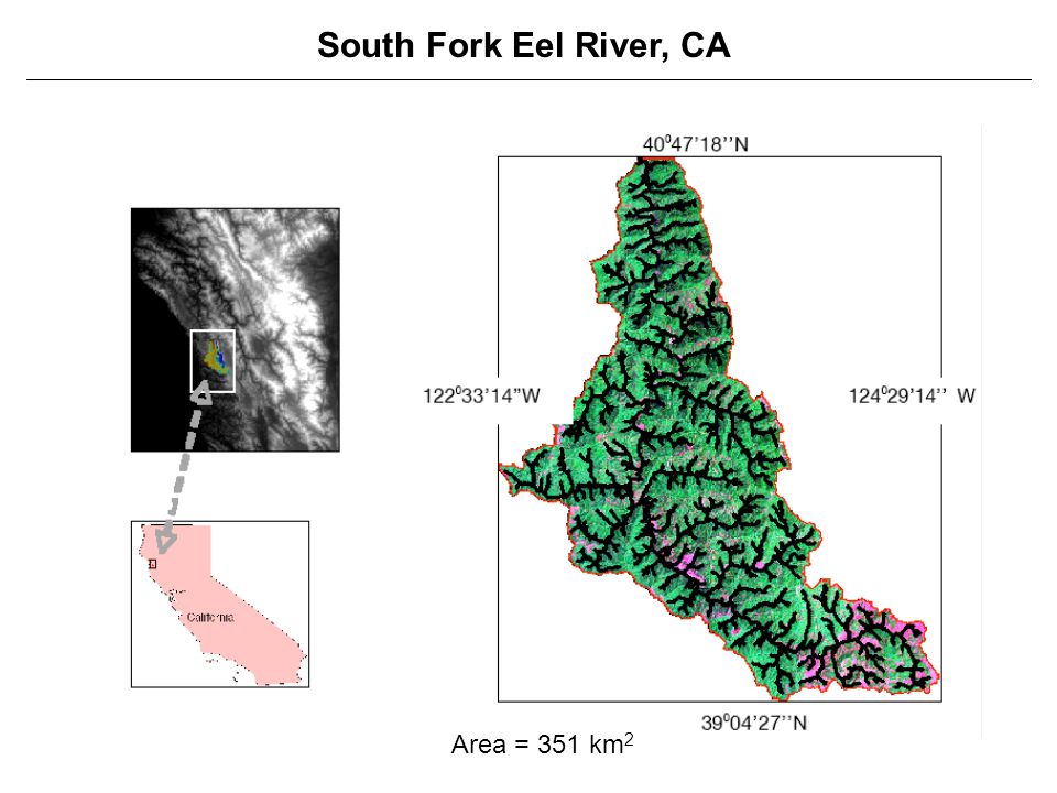 South Fork Eel River, CA Area = 351 km2