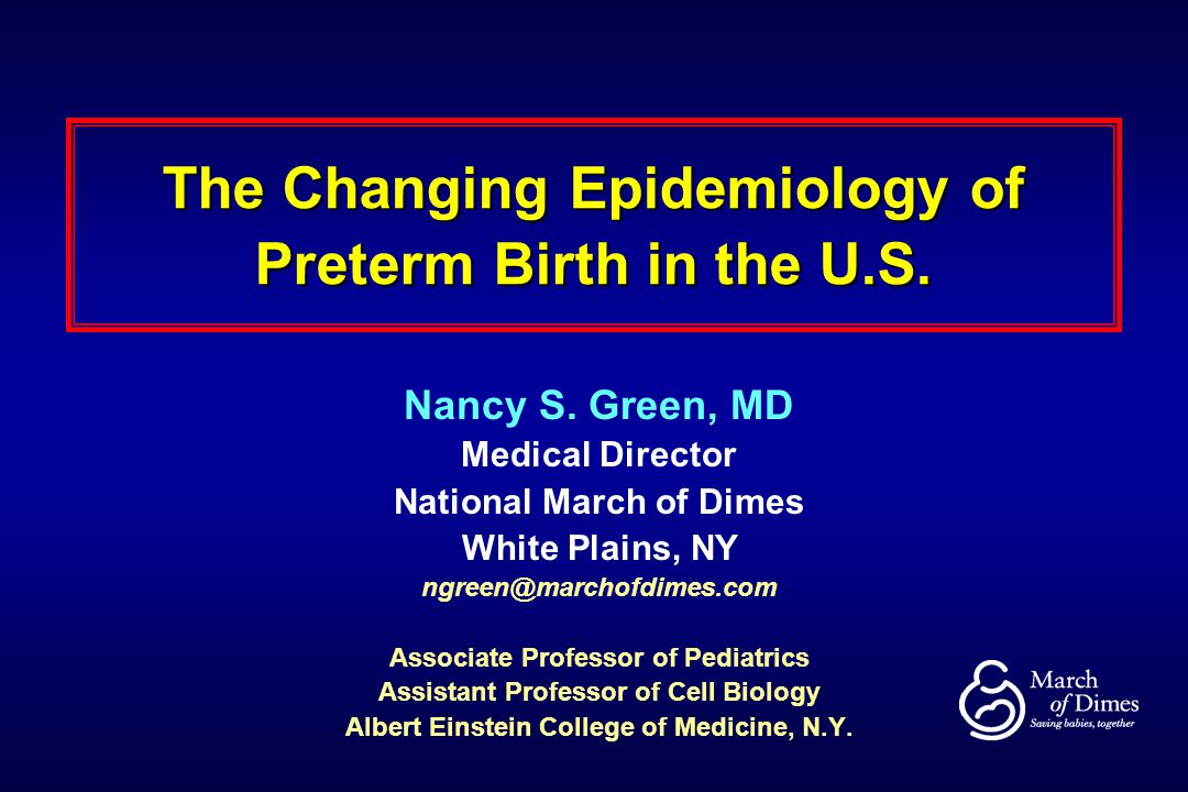 The Changing Epidemiology of Preterm Birth in the U.S.