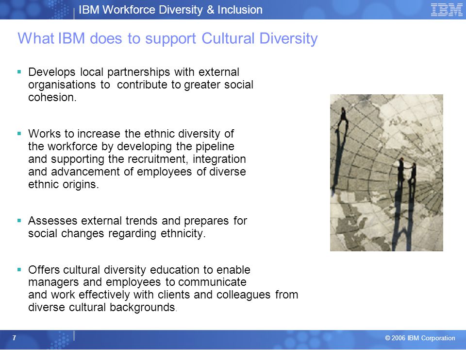 What IBM does to support Cultural Diversity