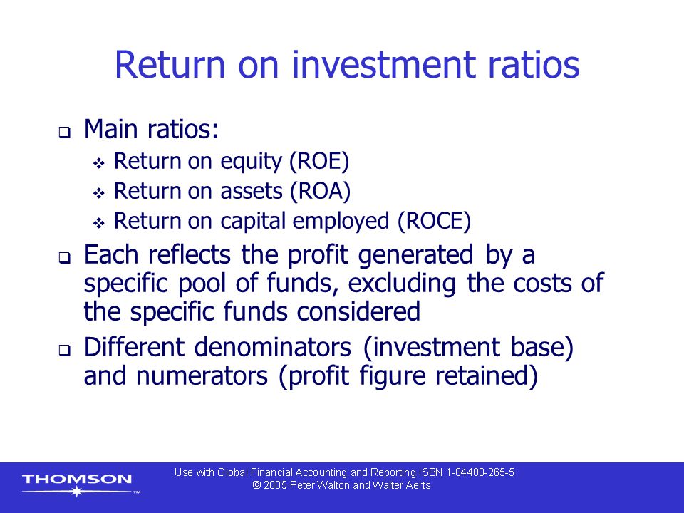 Return on investment ratios