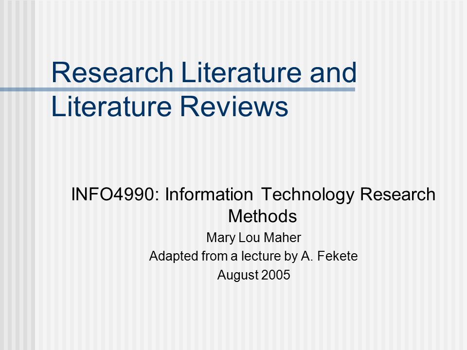 literature review on information technology