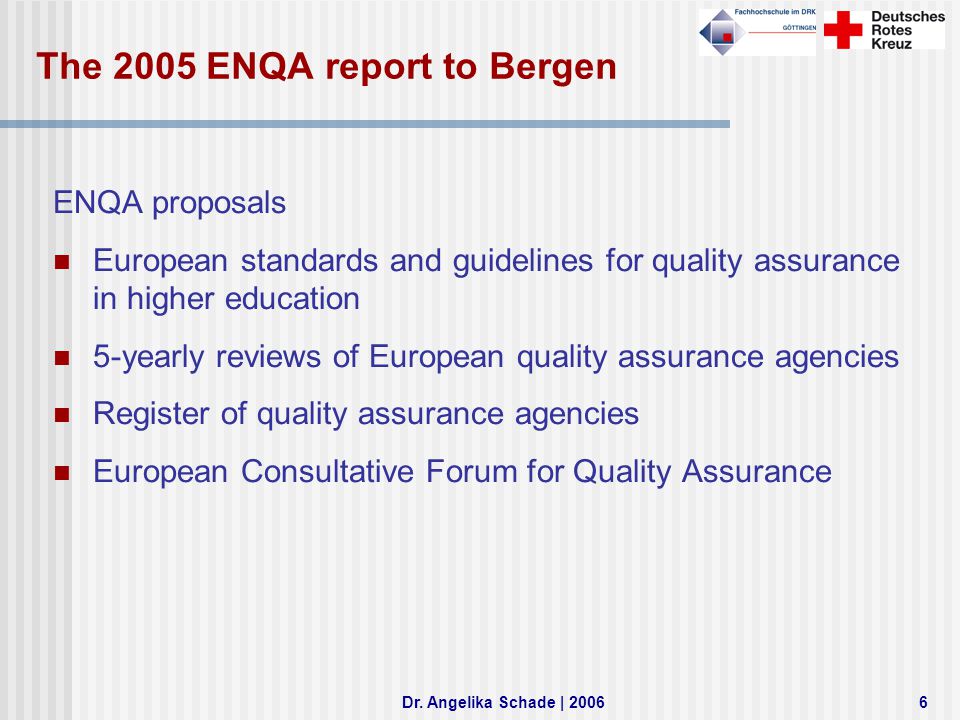The 2005 ENQA report to Bergen