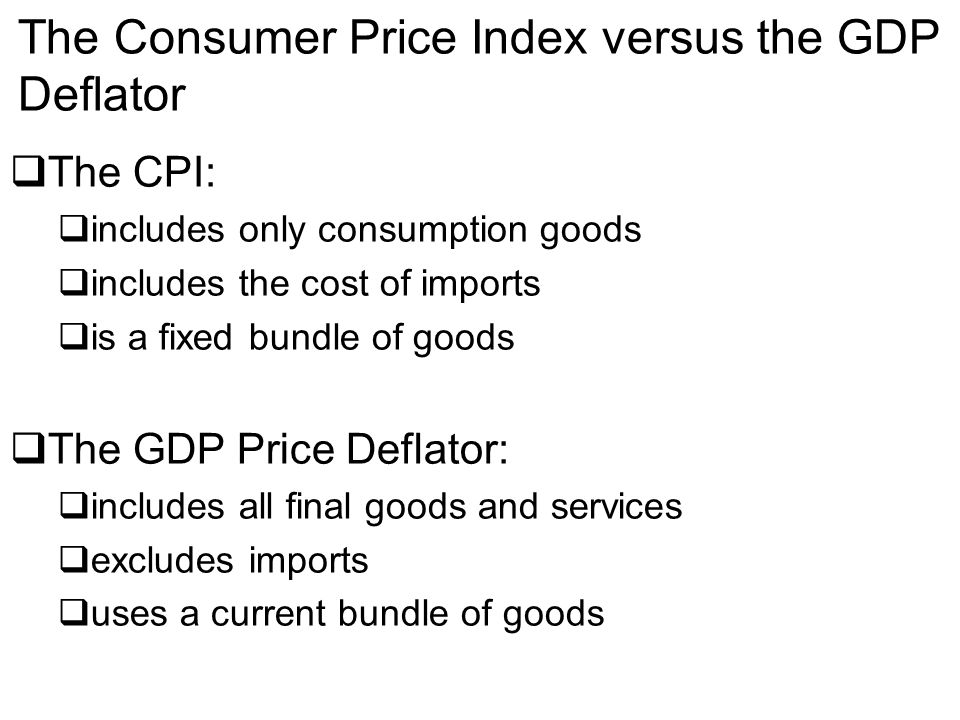 The Consumer Price Index versus the GDP Deflator