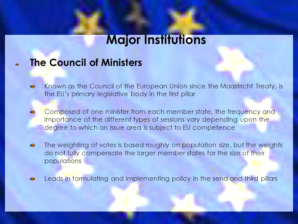 Major Institutions The Council of Ministers