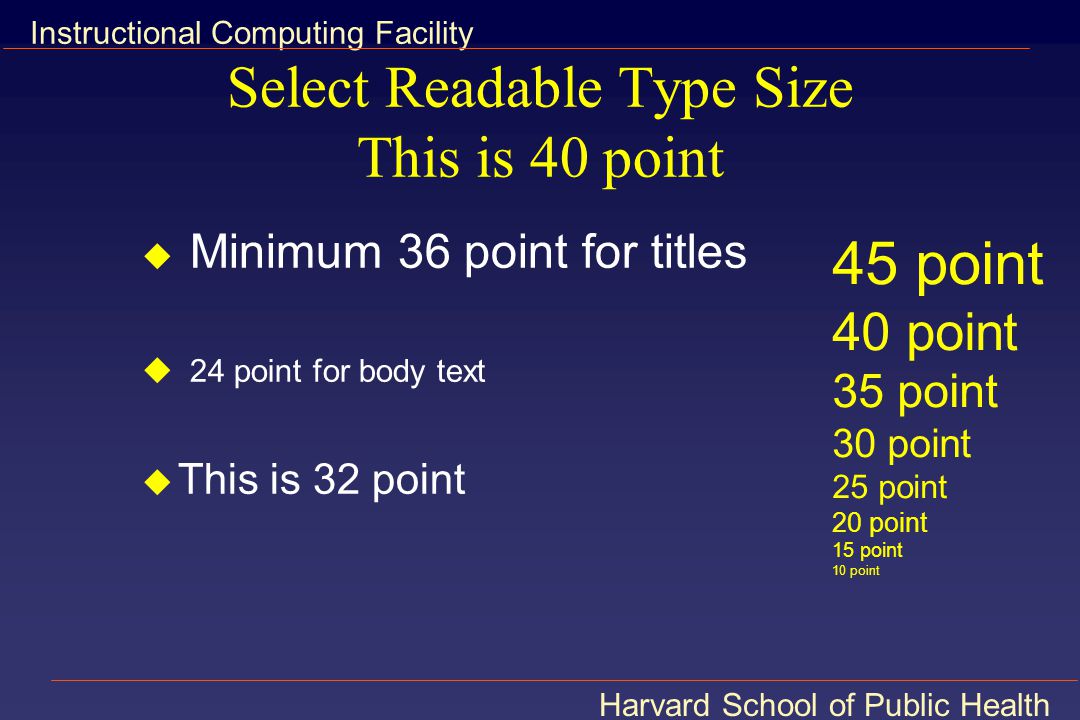 Select Readable Type Size This is 40 point