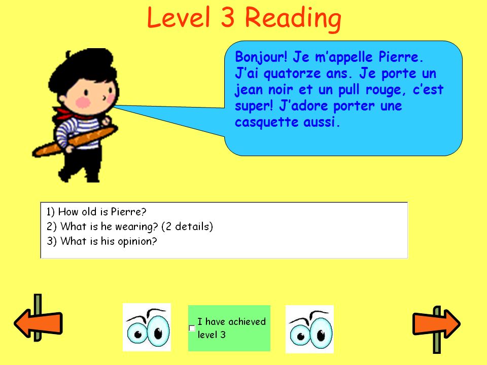 Level 3 Reading