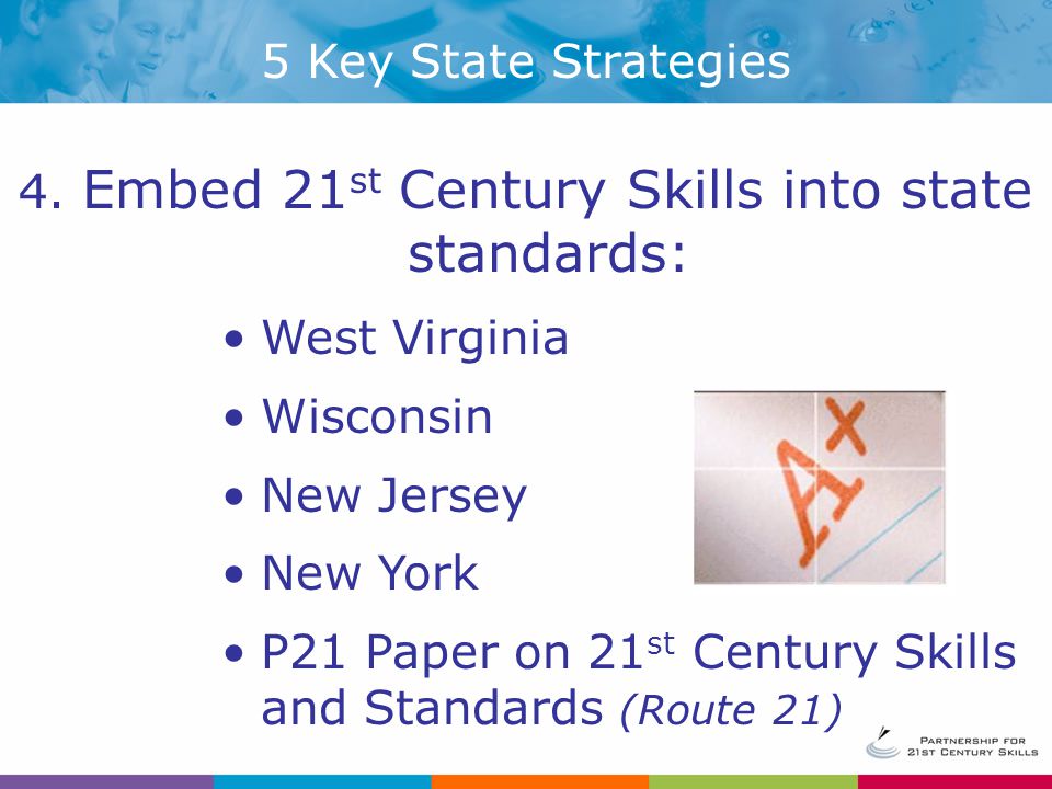 Embed 21st Century Skills into state standards: