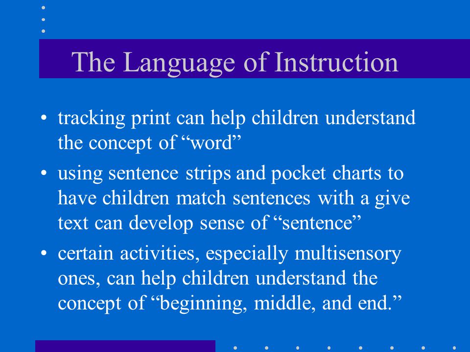 The Language of Instruction