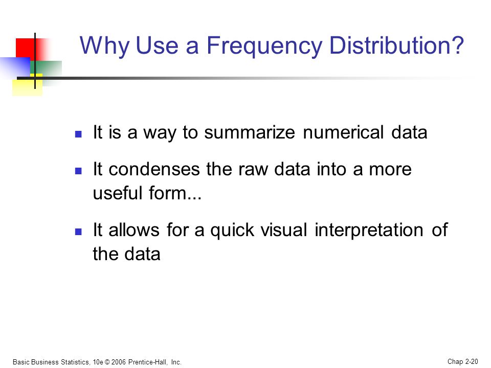 Why Use a Frequency Distribution