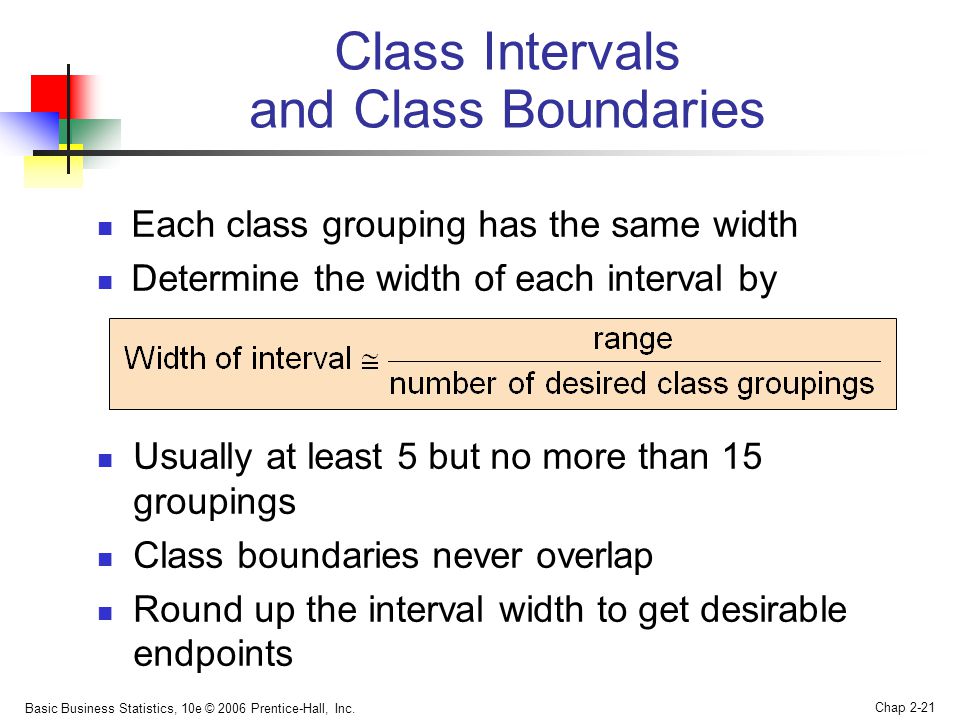 Class Intervals and Class Boundaries