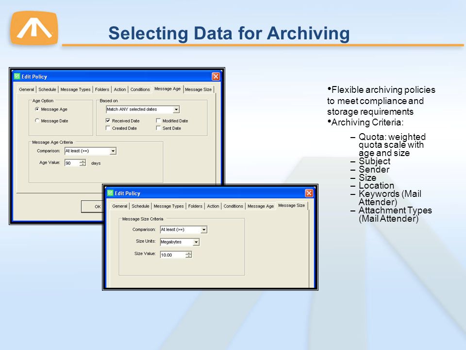 Selecting Data for Archiving