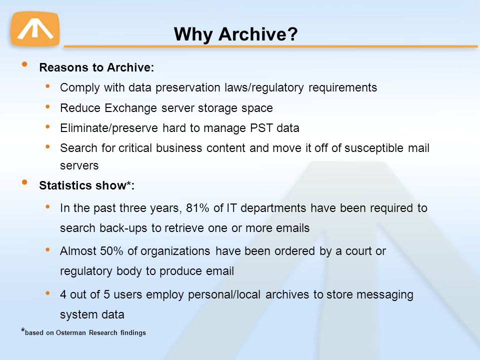 Why Archive Reasons to Archive: