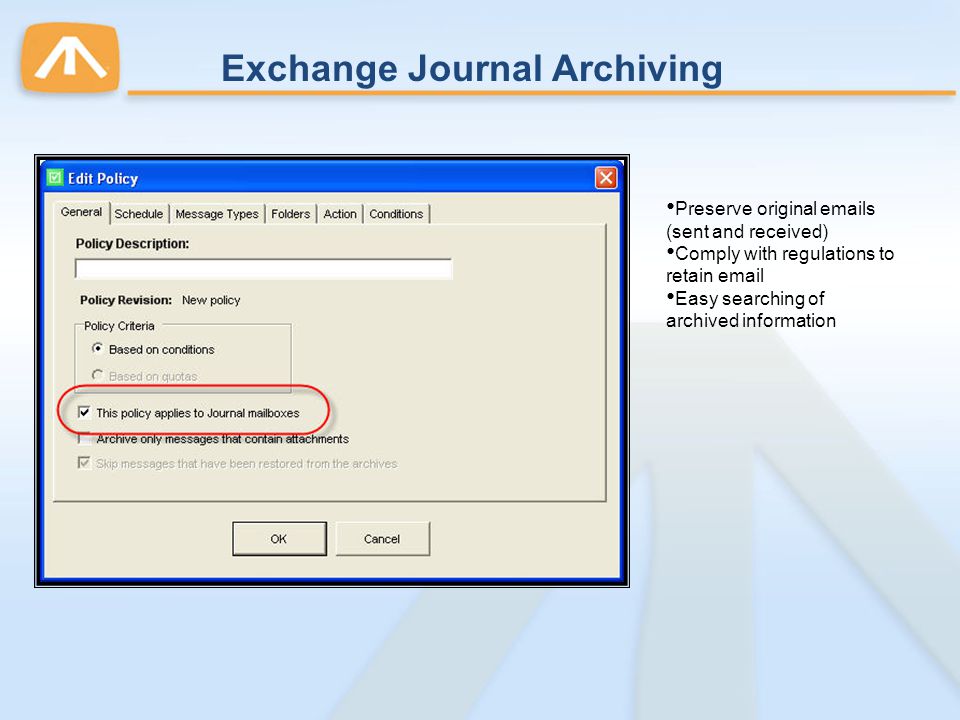 Exchange Journal Archiving
