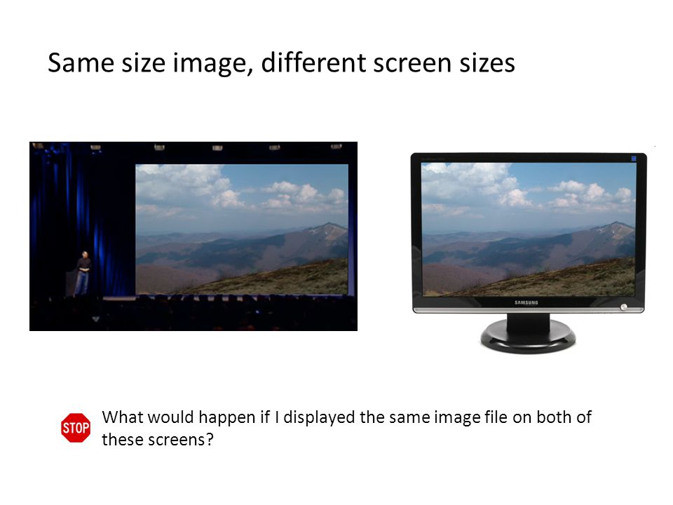 Same size image, different screen sizes