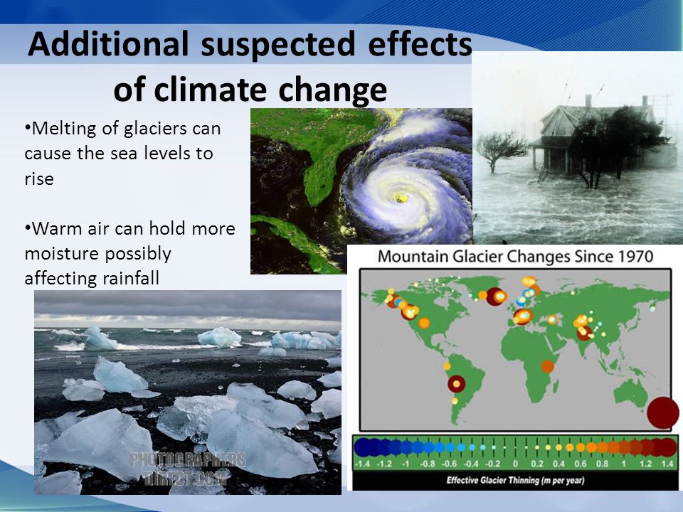 Additional suspected effects of climate change
